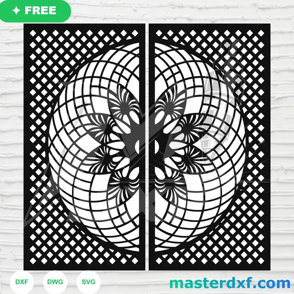 Interlocking Sphere Lattice DXF Panel for CNC Privacy Screens DXF File